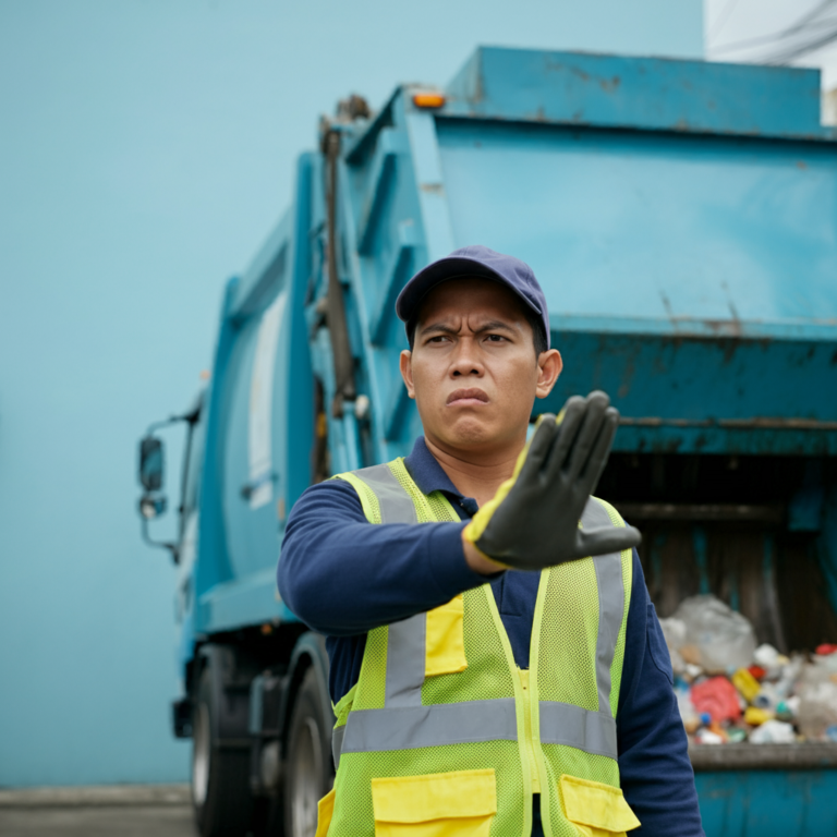 An employee of waste ph, stopping mixed waste collection for better waste management