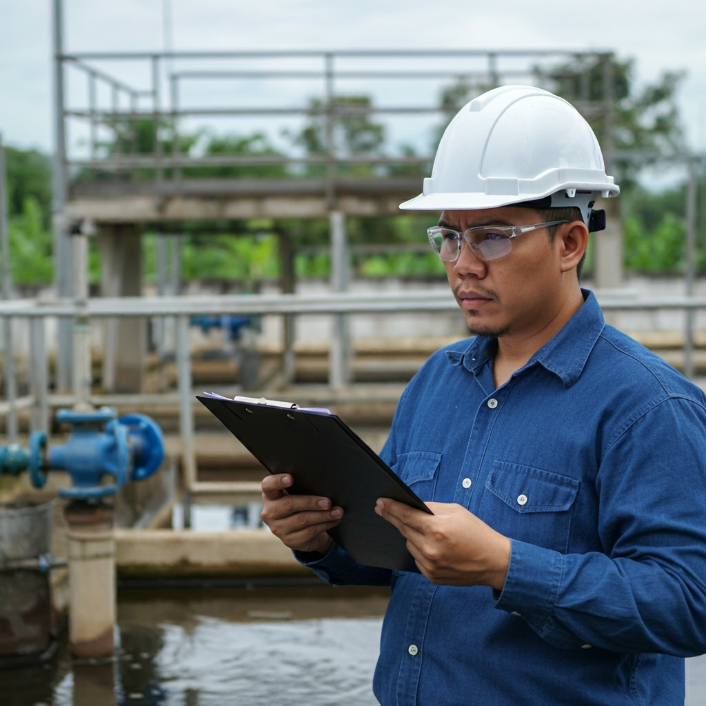 An Engineer from Waste PH performing Practical Solutions for Liquid Waste Management